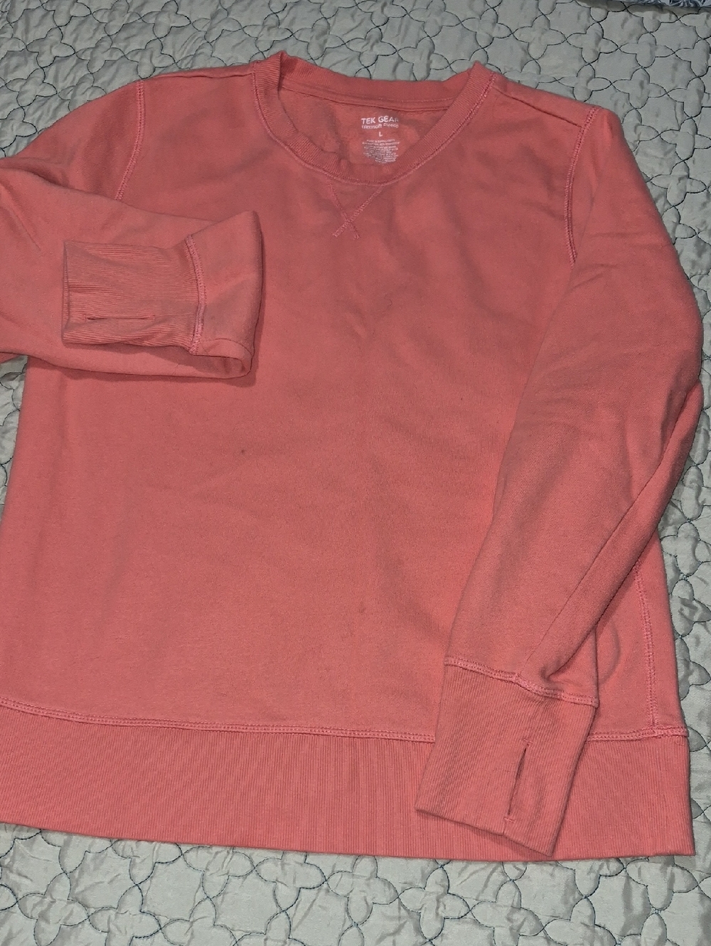 tek gear Men’s Coral-Pink Crewneck Sweater